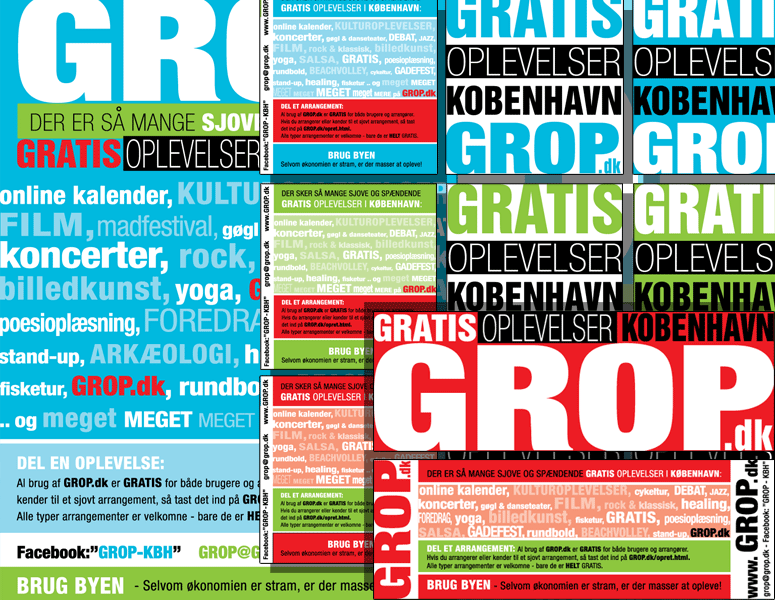 WWW:GROP:DK - Id&eacute;, konceptudvikling, design, logo, website, flyers, plakat, PR mv.