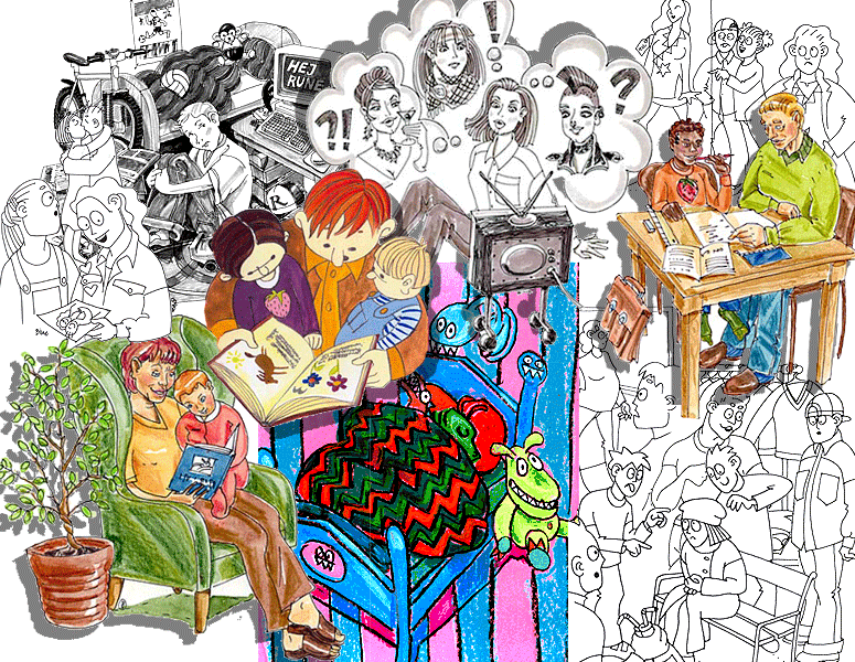 Diverse h�ndtegnede illustrationer