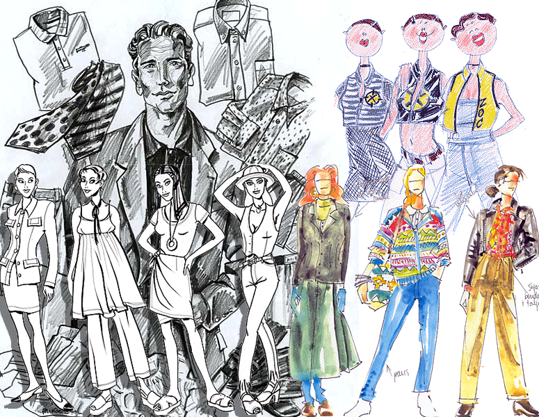 Diverse modeillustrationer - Carlin, Peclers, opl�g til Jardex.