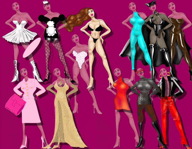 Digitalt tegnet - Online p&aring;kl&aelig;dningsdukke