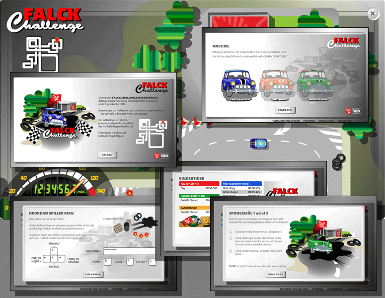 FALCK CHALLENGE - Design, illustration og animation til racerspil