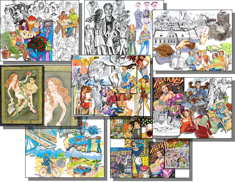 Diverse h�ndtegnede illustrationer