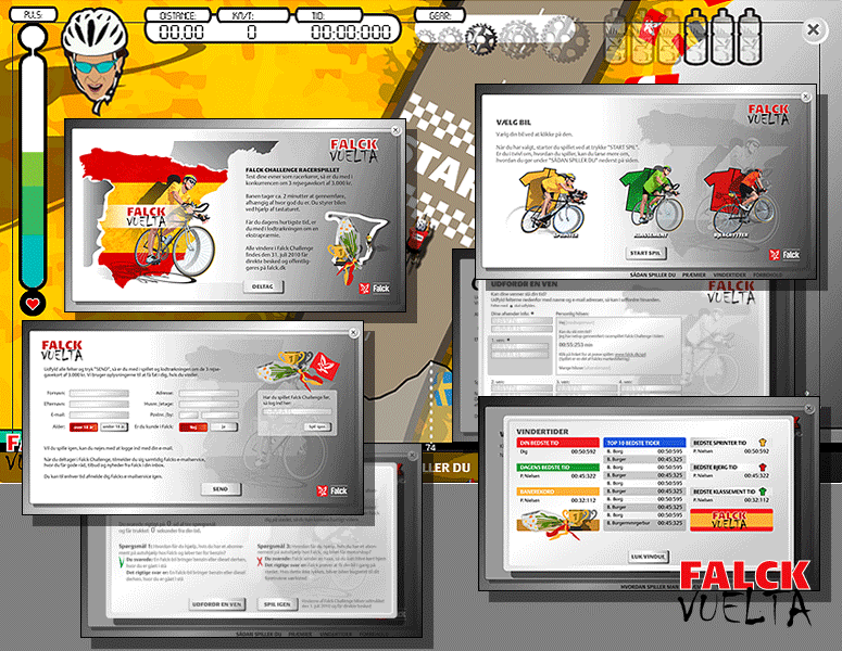 FALCK VUELTA - Design, illustration og animation til cykelspil